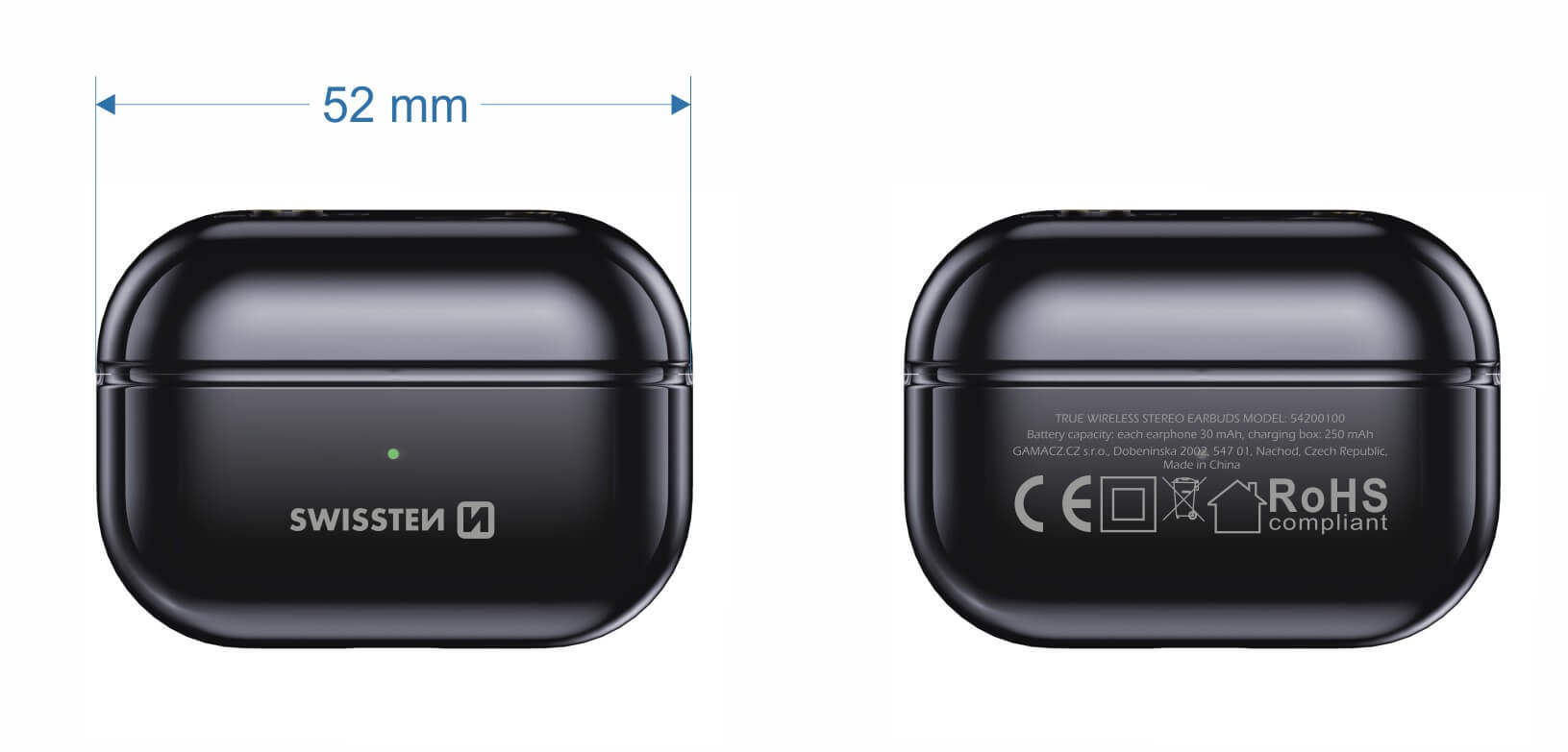 Bluetooth TWS slúchadlá SWISSTEN miniPODS čierna